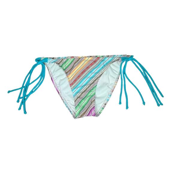 VM Striped Colorful Swimsuit Bikini Bottom Swim Bathing Suit Size Medium - Picture 1 of 7